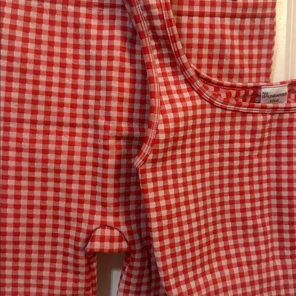 Athletic Set, Red Checkered Athletic Set, Biker shorts - Picture 4 of 5